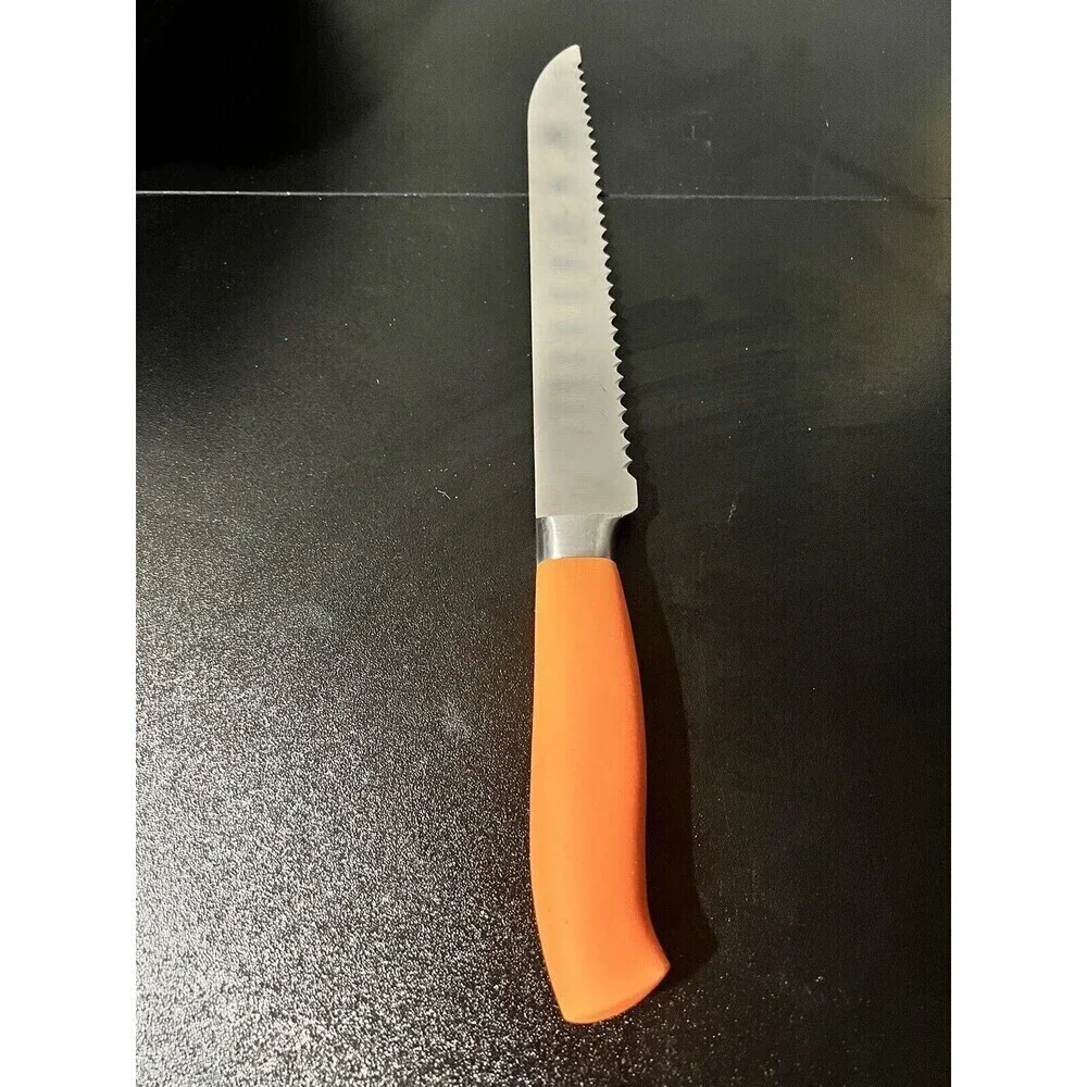 Chicago Cutlery Chef Bread Knife Serated Orange Handle 8